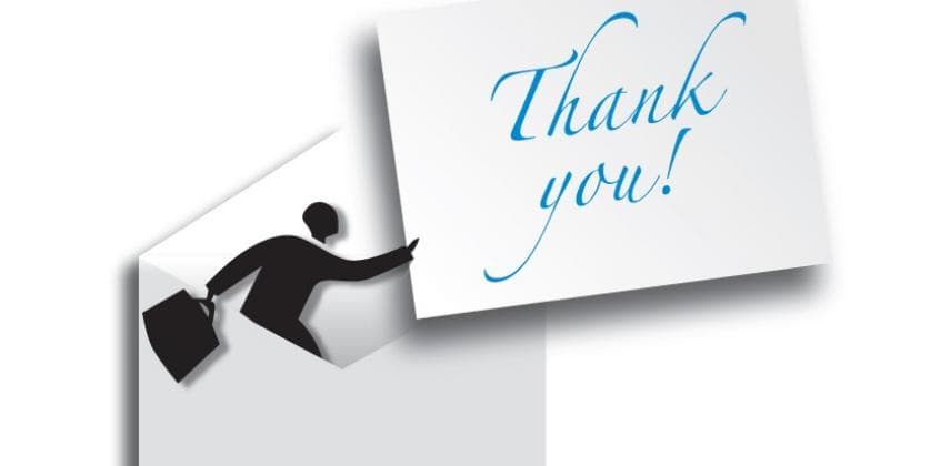 ‘Thank you’ note will impress employer